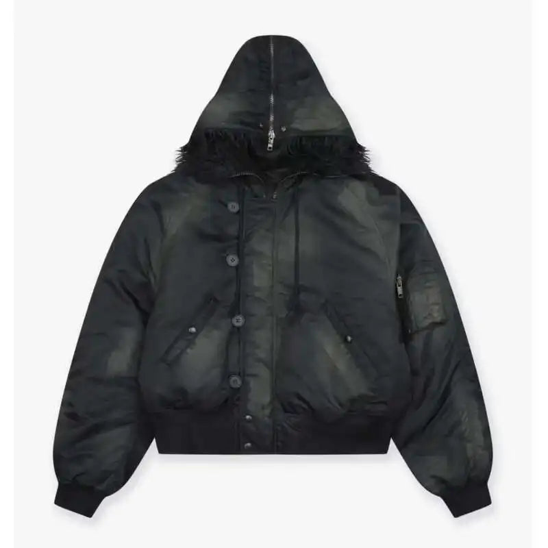 Black Cotton-padded Coat