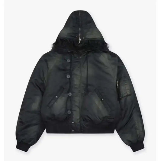 Black Cotton-padded Coat