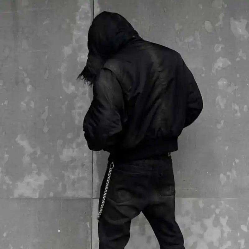 Black Cotton-padded Coat