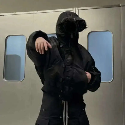 Black Cotton-padded Coat