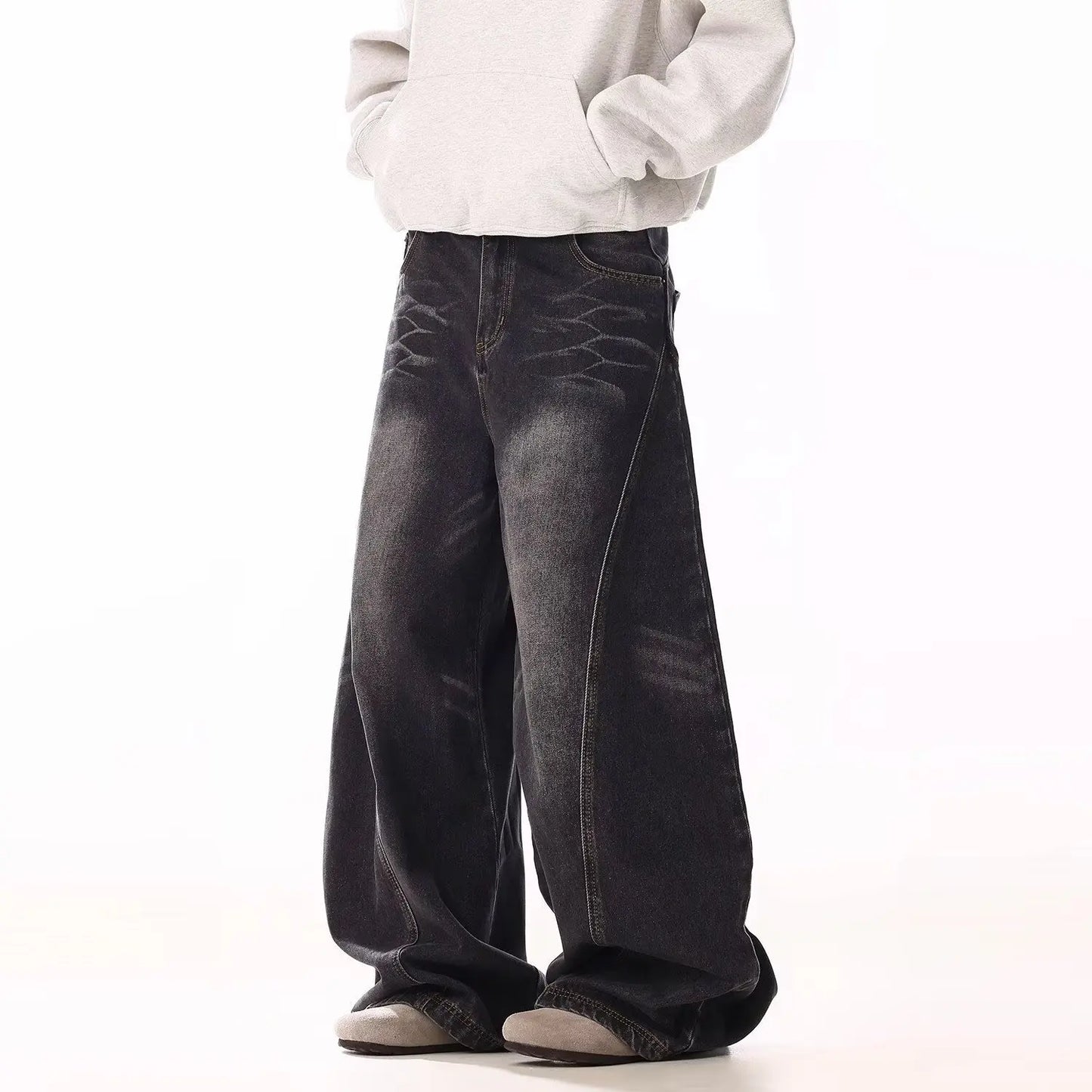 Jean baggy rétro délavé