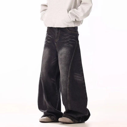 Jean baggy rétro délavé